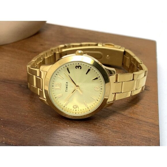 Timex Women's Watch TW2V36000 Quartz Gold Stainless Steel 32mm - Picture 7 of 13